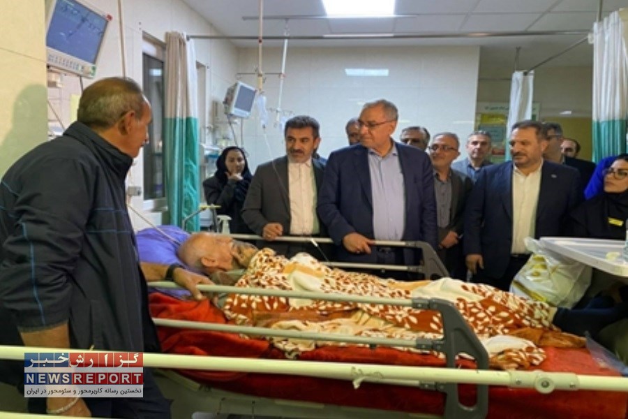 تصویر وزیر بهداشت از بیمارستان امام حسین(ع) محمد شهر بازدید کرد