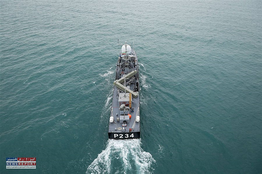 تصویر ورود شناور 45 SB روسیه  به آب‌های سرزمینی ایران در دریای خزر