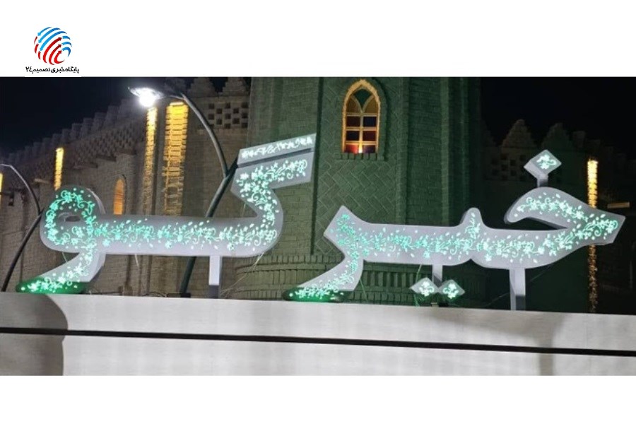 تصویر نصب المان هنری جدید در شهر خیرگو