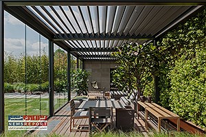 سقف متحرک پارچه‌ای پیراژ پویا؛ راهکاری مدرن برای فضاهای باز