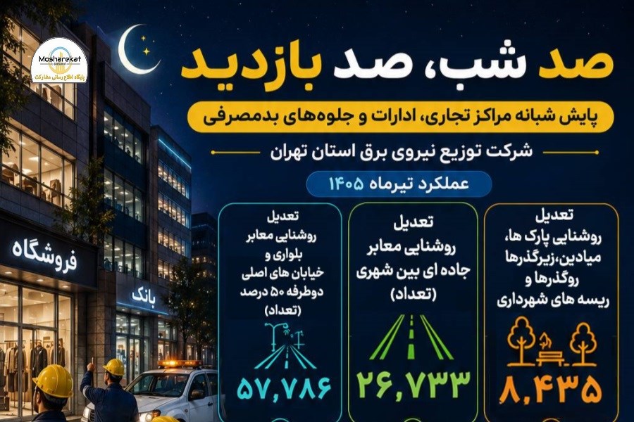 تصویر صرفه‌جویی 28 مگاواتی در مصرف برق شبانه در استان تهران با اجرای طرح 100 شب 100 بازدید در تیرماه