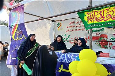 تصویر برپایی موکب بنیاد آبشار عاطفه‌ها در مهمانی کیلومتری غدیر + غرفه ویژه کودک در شعب استان تهران