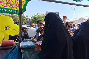 تصویر برپایی موکب بنیاد آبشار عاطفه‌ها در مهمانی کیلومتری غدیر + غرفه ویژه کودک در شعب استان تهران