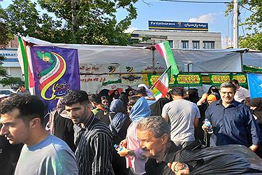 تصویر برپایی موکب بنیاد آبشار عاطفه‌ها در مهمانی کیلومتری غدیر + غرفه ویژه کودک در شعب استان تهران