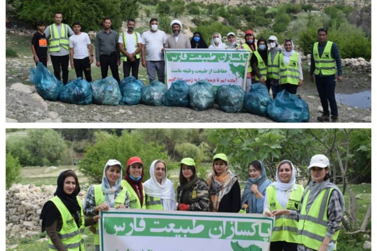 فرهنگ سازی و پاکسازی جمع آوری زباله ها از تنگ خرقه فیروزآباد