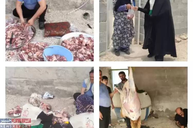 تصویر توزیع ۱۱۰‌ کیلو گوشت قربانی بین نیازمندان مُهری